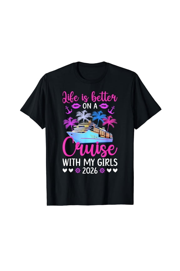 On A Cruise Trip 2026 Girls Cruising Girls Vacation Travel T-Shirt