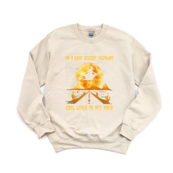 On A Dark Desert Highway Parody Funny Music Cat Hippie Hotel Cali SweatShirt Unisex, up to 5XL