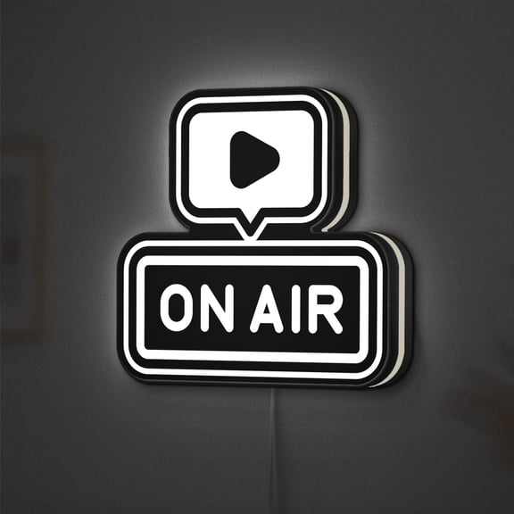 On Air 3D Novelty Light Box, Radio Studio Decor for Live Broadcast and Social Media Creators (Height 8 inch, 20cm)
