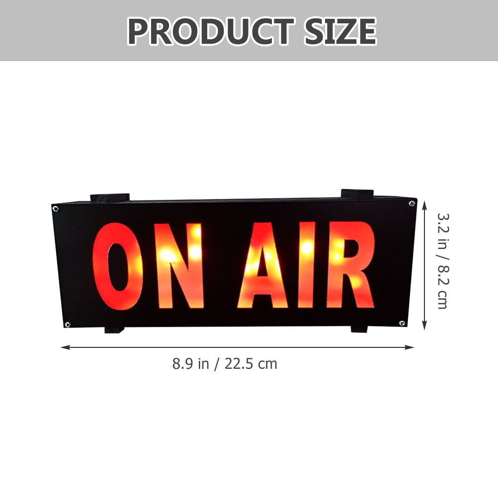 ON AIR studio light sign. Media broadcasting warning sign. Live board  production record attention.