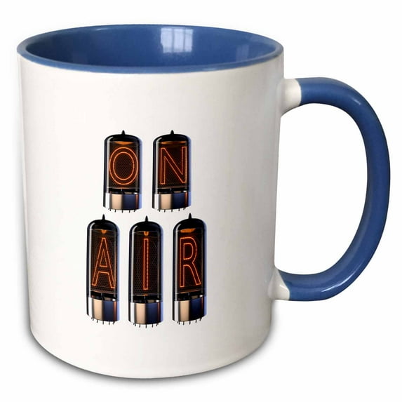On Air vacuum tube decorated text of orange color, white background 15oz Two-Tone Blue Mug mug-339925-11