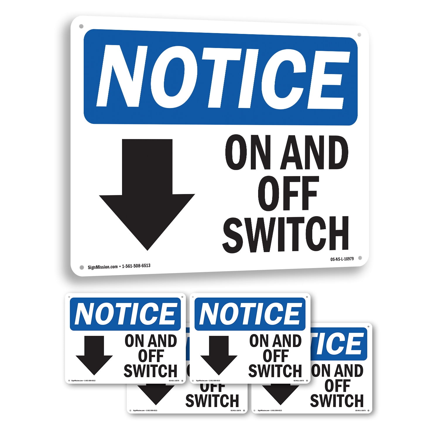On And Off Switch OSHA Notice Rigid Plastic Sign 24 Inch x 18 Inch - 5 ...