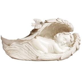 On Angels Wings Sculpture Soft Ivory Soft Ivory