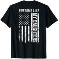 thumbnail image 1 of On Back Awesome Like My Daughters Men Dad T-Shirt, 1 of 6