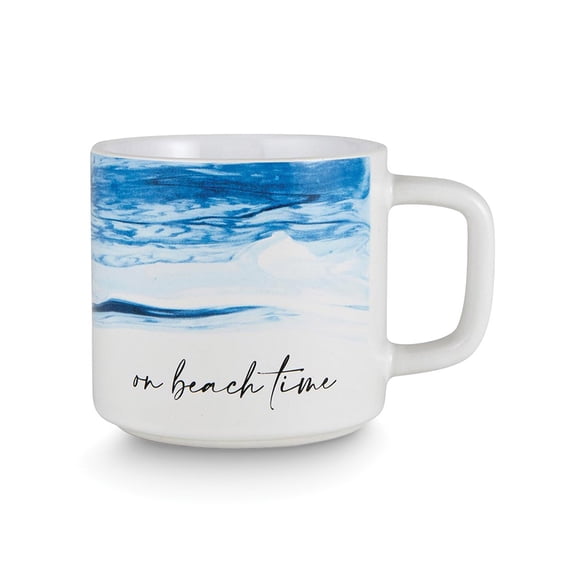 On Beach Time Coastal 14 ounce Stackable Mug