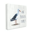 thumbnail image 1 of On Beach Time Phrase Nautical Seagull Rustic Bird Animals & Insects Gallery-Wrapped Canvas Print Wall Art, 17x17, 1 of 6