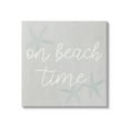 thumbnail image 1 of On Beach Time Starfish Phrase Coastal Graphic Art Gallery Wrapped Canvas Print Wall Art, 1 of 7
