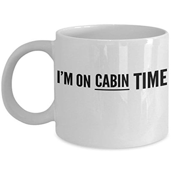 On Cabin Time 11 oz Coffee Mug - Forest Gift White Ceramic