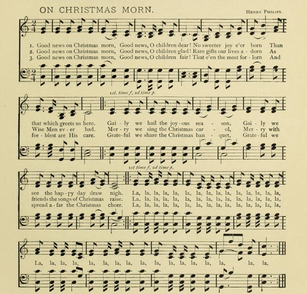 On Christmas Morn Henry Philips Christmas in Song & Story 1891 Canvas Art - (18 x 24)