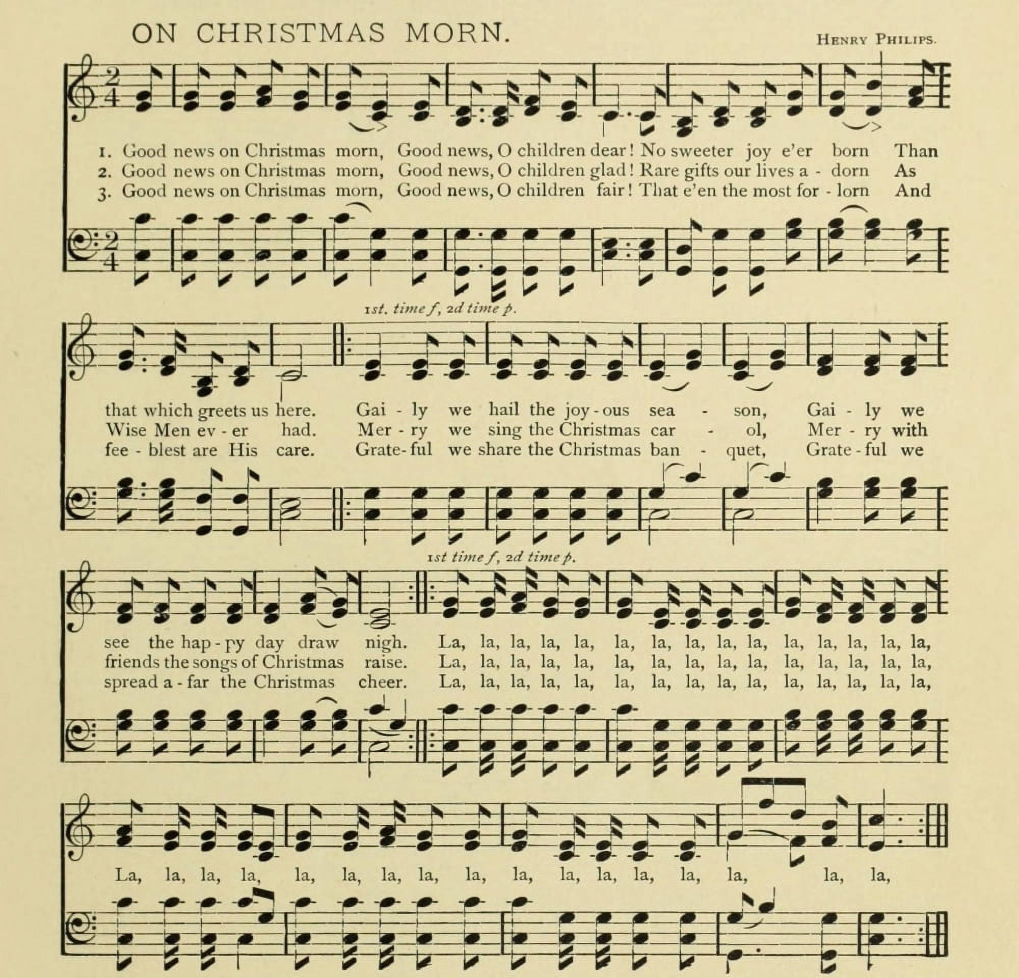 On Christmas Morn Henry Philips Christmas in Song & Story 1891 Canvas Art - (24 x 36)