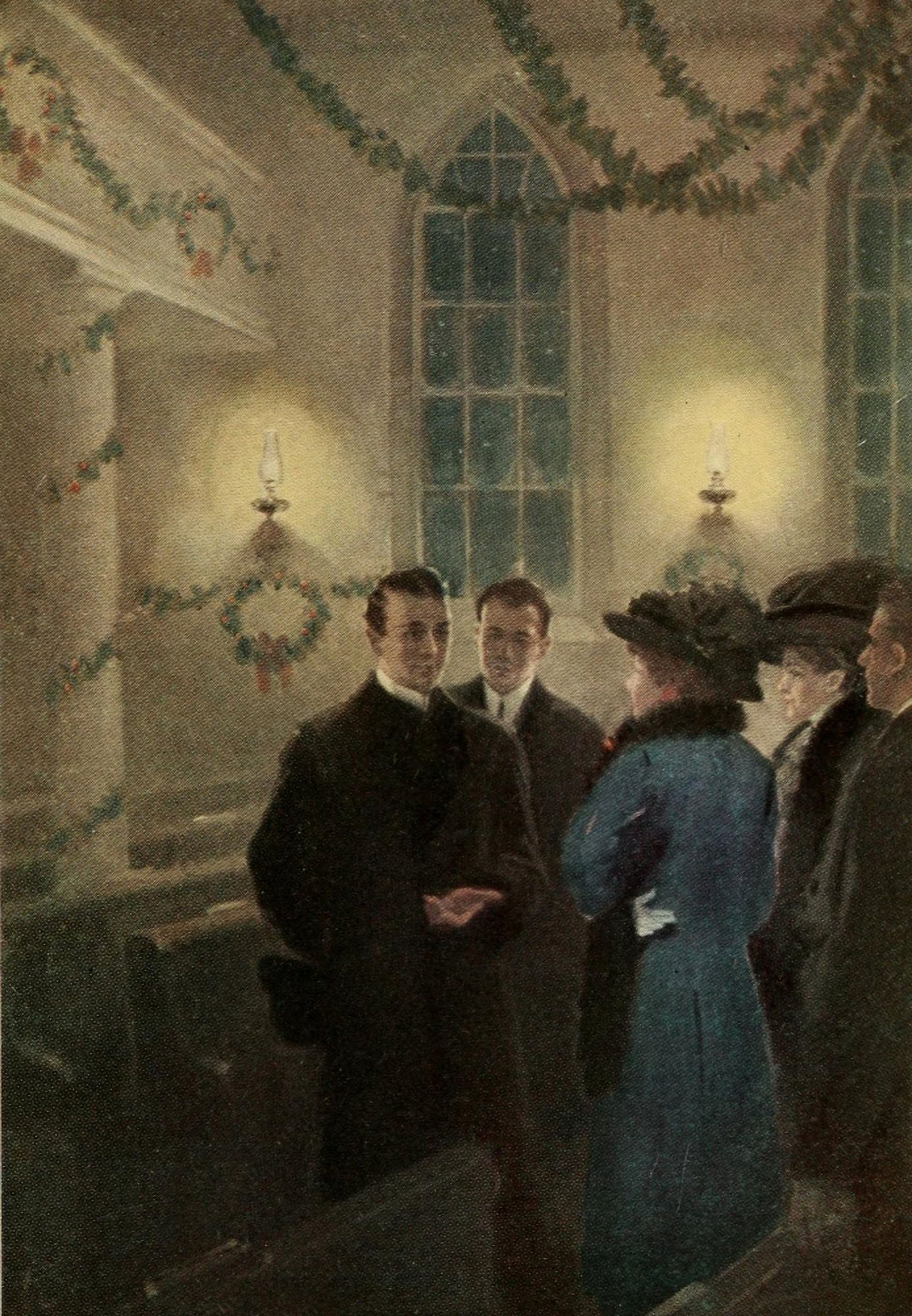 On Christmas day in the evening 1910 Canvas Art - Charles Relyea (18 x 24)