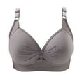 thumbnail image 1 of Aofany Women's Printing Gathered Together Daily Bra Underwear No Rims Breathable Bra Holiday Gray XL, 1 of 3