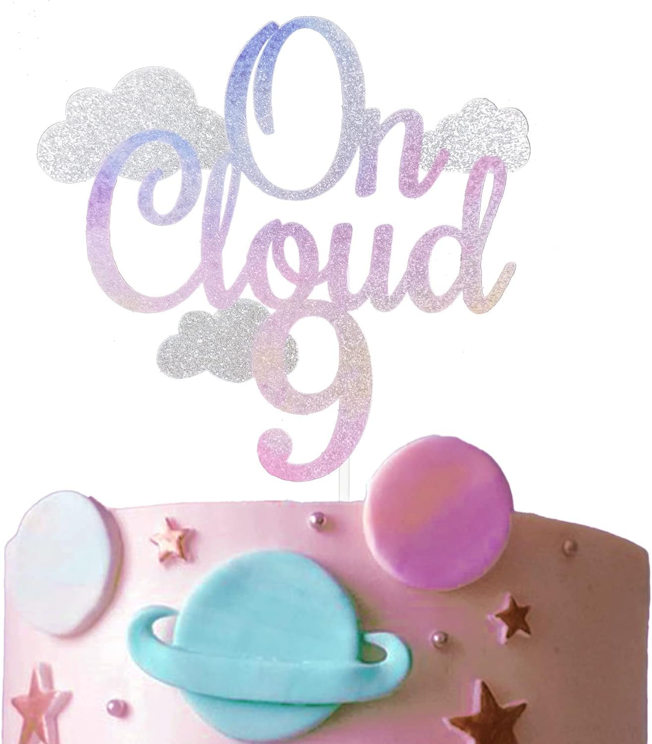 On Cloud 9 9th Birthday Cake Topper - Happy Nineth Birthday Party