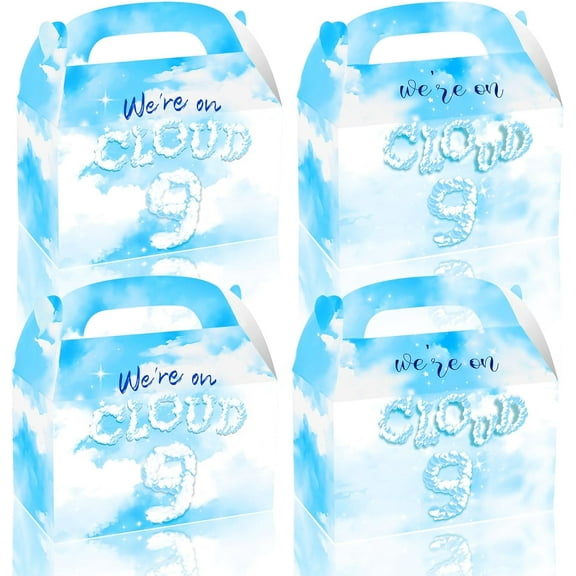 On Cloud 9 Fantasy Cloud Birthday Party Gift Box 12 Pack - Cloud Ecstasy Theme Portable Party Gift Box Set