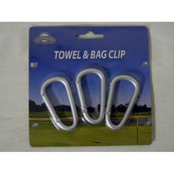 On Course Towel & Bag Clip (3 Hook Pack) Golf Accessory NEW