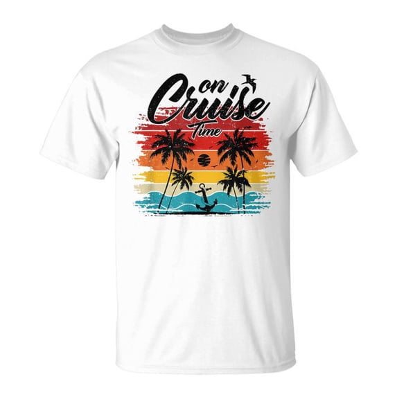 On Cruise Time Coconut Tree And Anchor Summer Beach Party TShirt