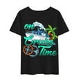thumbnail image 1 of On Cruise Time Women Men T-Shirt Trip Ship Funnny Shirts Casual Tops Tee Ladies Gift Black 3X-Large, 1 of 3