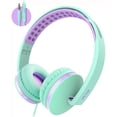 thumbnail image 1 of On Ear Headphones with Mic, Seenda Foldable Corded Headphones Wired Headsets with Microphone, Volume Control for Cell Phone, Tablet, PC, Laptop, MP3/4, Video Game,Green Purple, 1 of 7