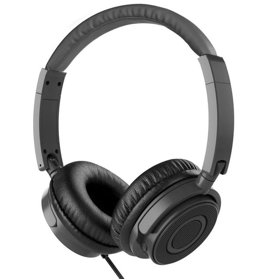 On Ear Headphones with Mic, Vogek Wired Foldable Bass Headphones with Volume Control and Microphone-Gray
