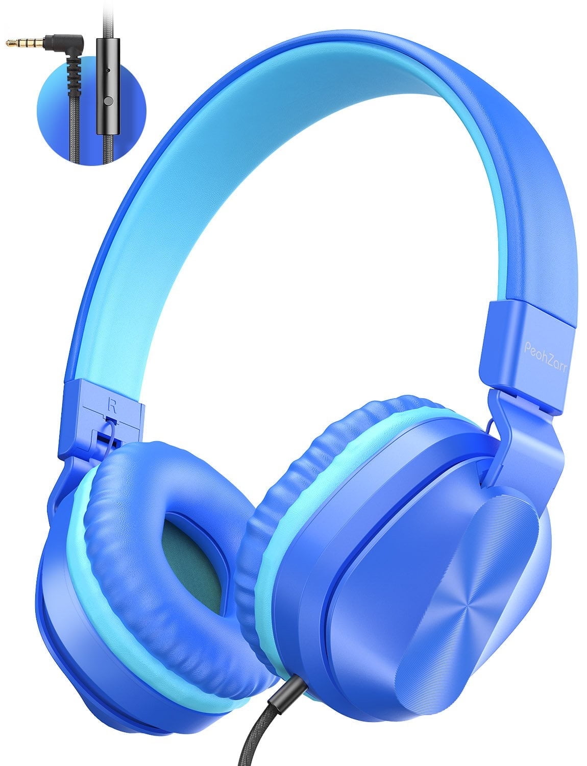 On-Ear Headphones with Mic, Lightweight, Folding Stereo Bass