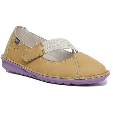 On Foot Francesita Women's 3 Strap Hook And Loop Shoes In Yellow Size 7.5