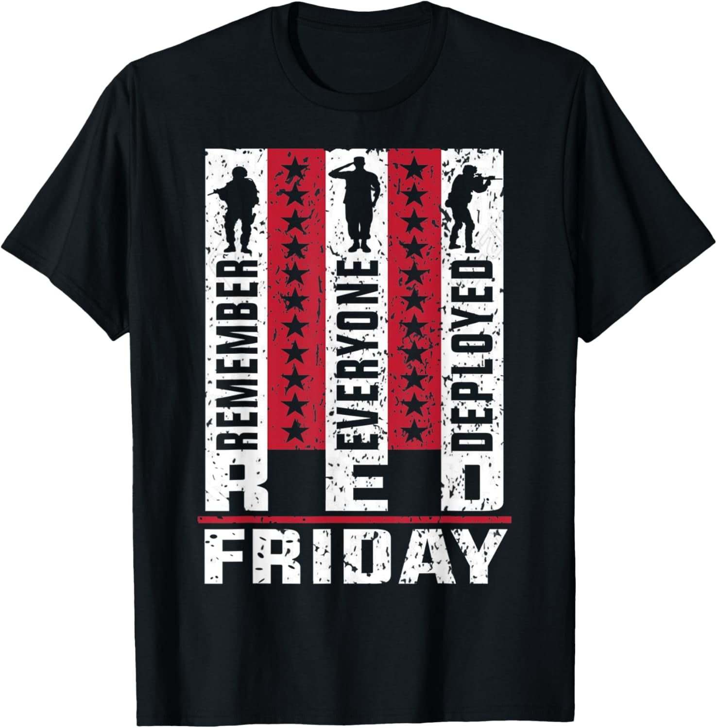 On Friday We Wear Red Friday Military Support troops US Flag T-Shirt ...