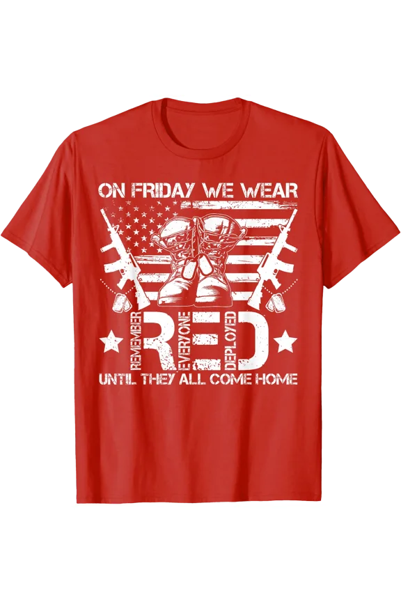 On Friday We Wear Red R.E.D Remember Everyone Deployed T-Shirt, Unisex T-Shirt