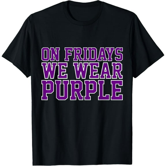 On Fridays We Wear Purple High School Football Team Pride T-Shirt