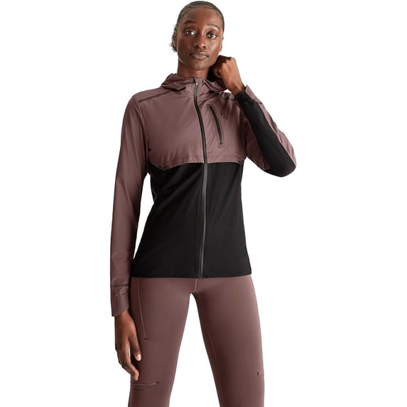 On GRAPE/BLACK Women's Weather Jacket, US Medium