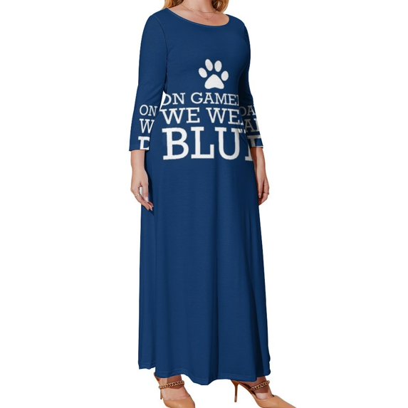 On Game Day We Wear Blue Long Sleeved Dress evening dress women's summer dresses 2024