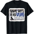 thumbnail image 1 of On Gameday Football We Wear Blue And White School Spirit T-Shirt Gift for Men Women Unisex Tee, 1 of 2