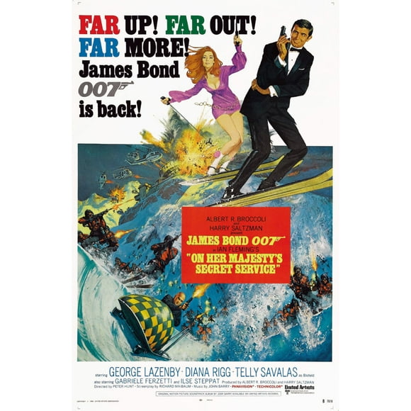On Her Majestys Secret Service Movie Poster James Bond 24x36 Art Poster 24x36 Square Adults AB Posters