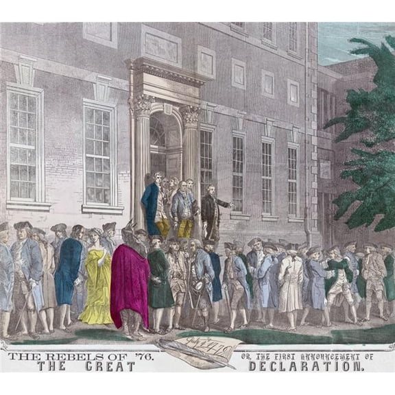 On July 4 1776 Members of the Second Continental Congress Leave Philadelphias Independence Hall After Adopting the Dec Poster Print - 15 x 13