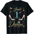thumbnail image 1 of On June 1st A Queen Was Born 1st June Birthday Women Girls T-Shirt, 1 of 4