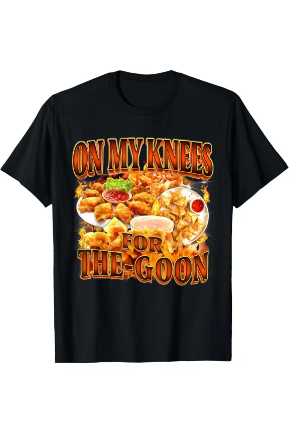 On My Knees For Crab Rangoon Vintage Food Meme Unisex T-Shirt, up to size 5XL
