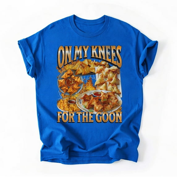On My Knees Funny Crab Rangoon Meme Bootleg Graphic T-Shirt, Multicolors, Size S-5XL