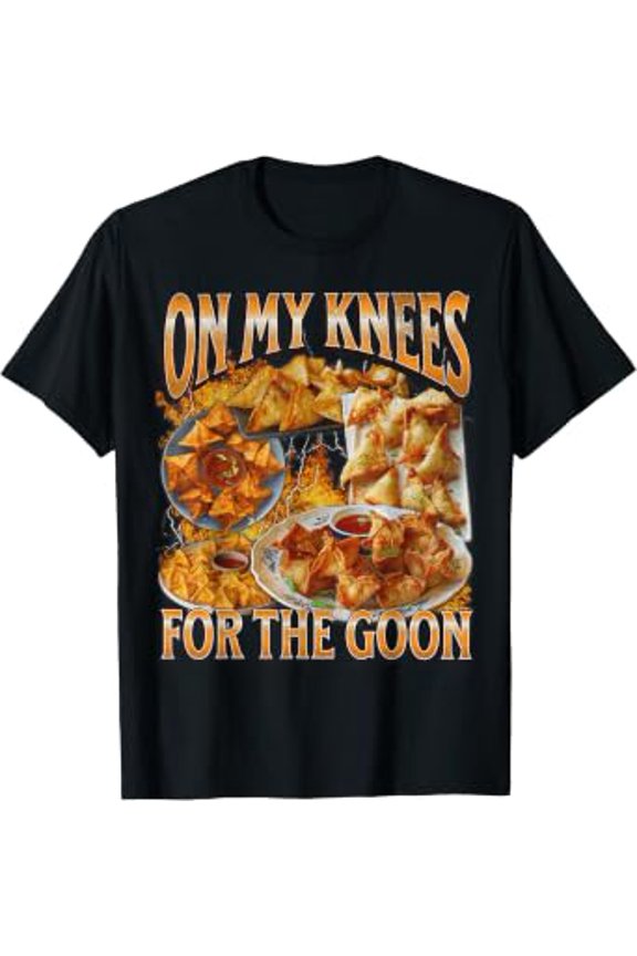 On My Knees Funny Crab Rangoon Meme Bootleg Graphic T-Shirt