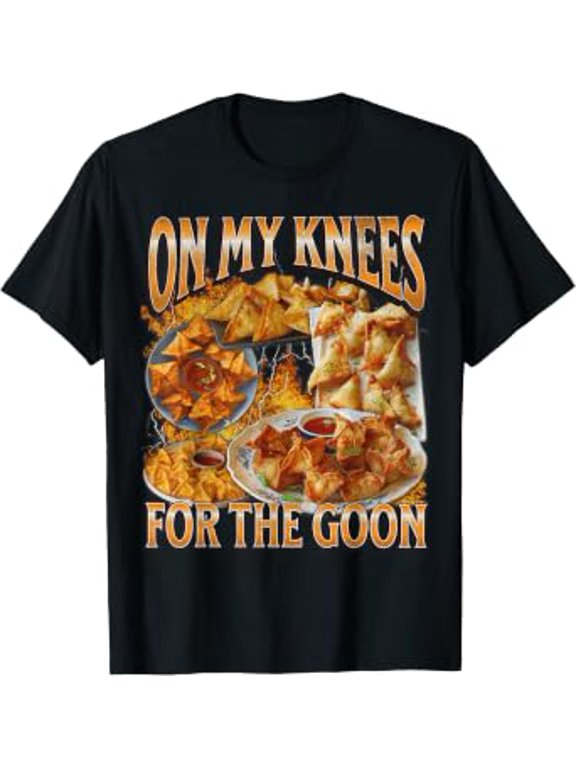 On My Knees Funny Crab Rangoon Meme Bootleg Graphic T-Shirt