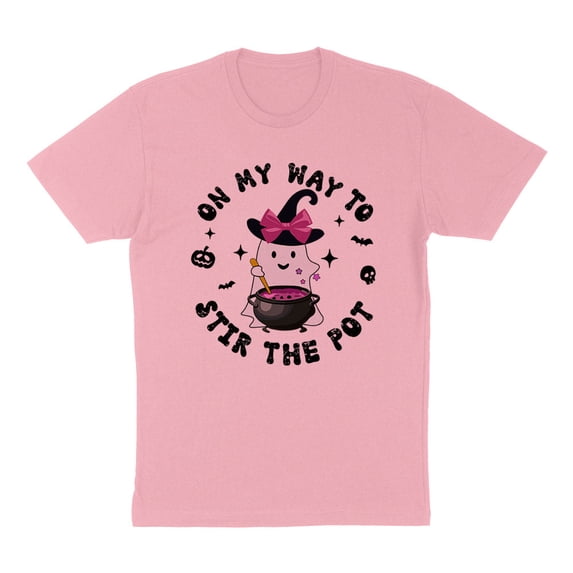 On My Way to Stir the Pot Shirt Unisex Large Pink
