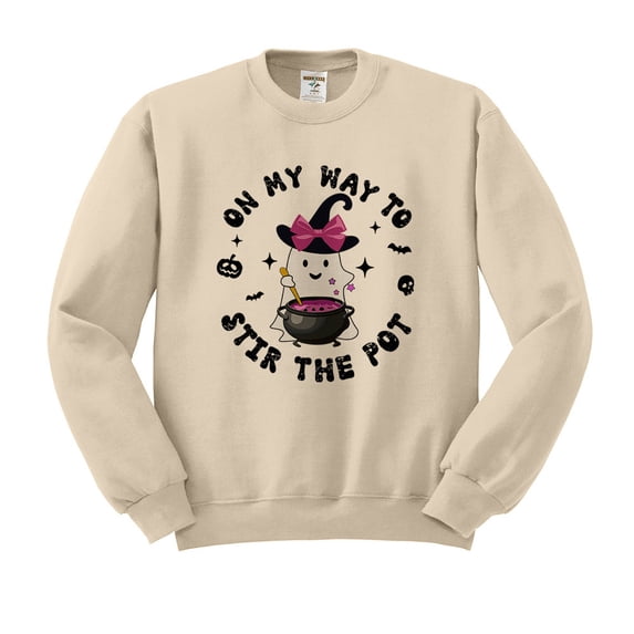 On My Way to Stir the Pot Sweatshirt Unisex X-Large Sand