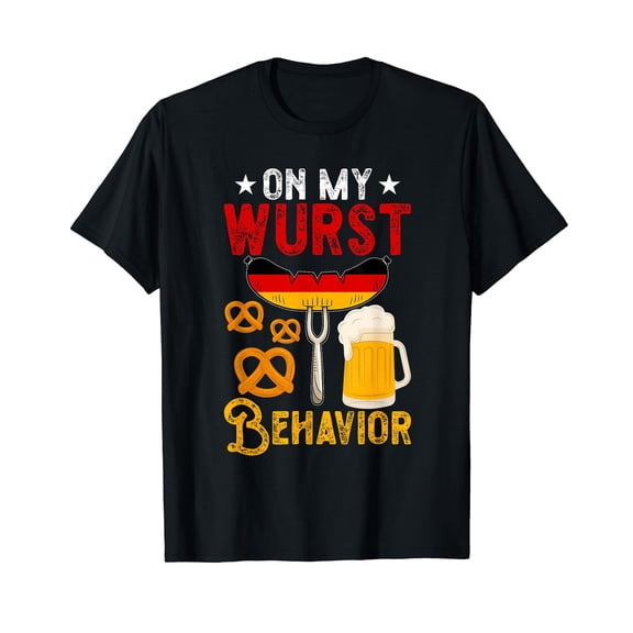On My Wurst Behavior Funny Bavarian Oktoberfest Men Women T-Shirt