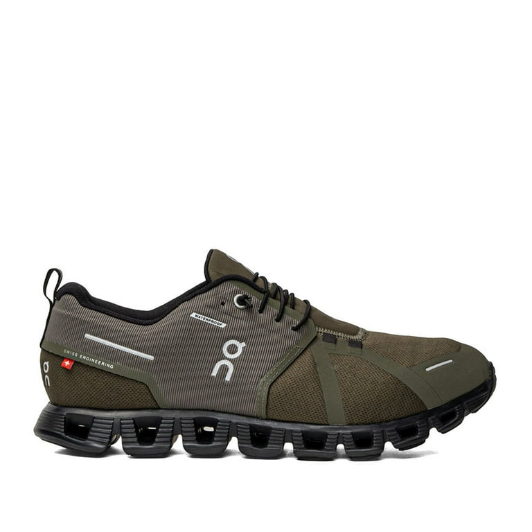 On OLIVE/BLACK Men's Cloud 5 Waterproof Terry Sneakers