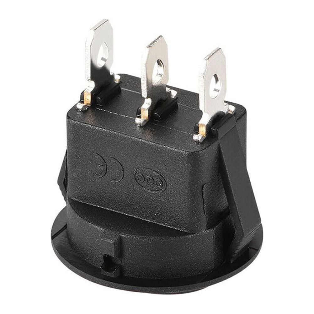 On/Off/On Black Round Rocker Switch Car Automotive 20Mm Spdt - Walmart.com