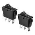 OnOffOn Rectangle Rocker Switch 3 Position Spdt Black For Car Dash