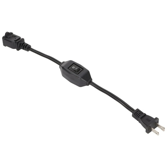 On Off Switch Extension Cord, Portable Waterproof 2 Prong Polarized Extension Cord? With Switch For 1-15P?Male?to 1-15R?Female Plug Black