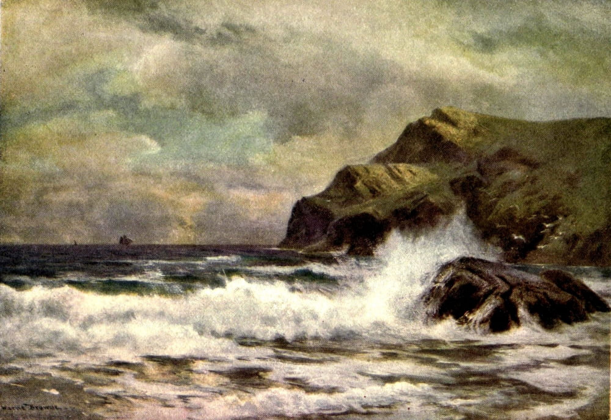 On Old-World Highways 1914 Kynance Cove Canvas Art - Alfred Warne-Brown (18 x 24)
