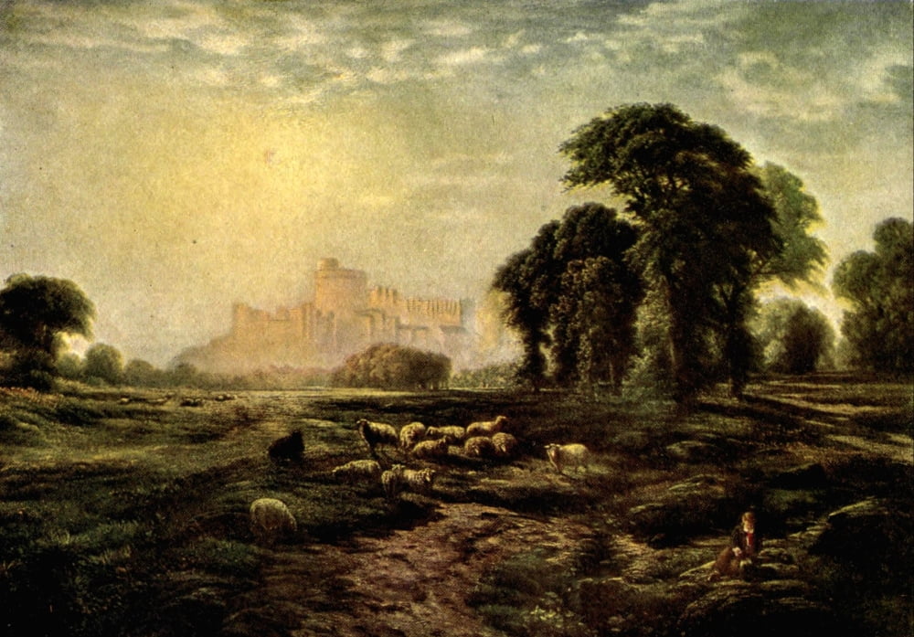On Old-World Highways 1914 Windsor Castle Canvas Art - Edward Moran (24 x 36)
