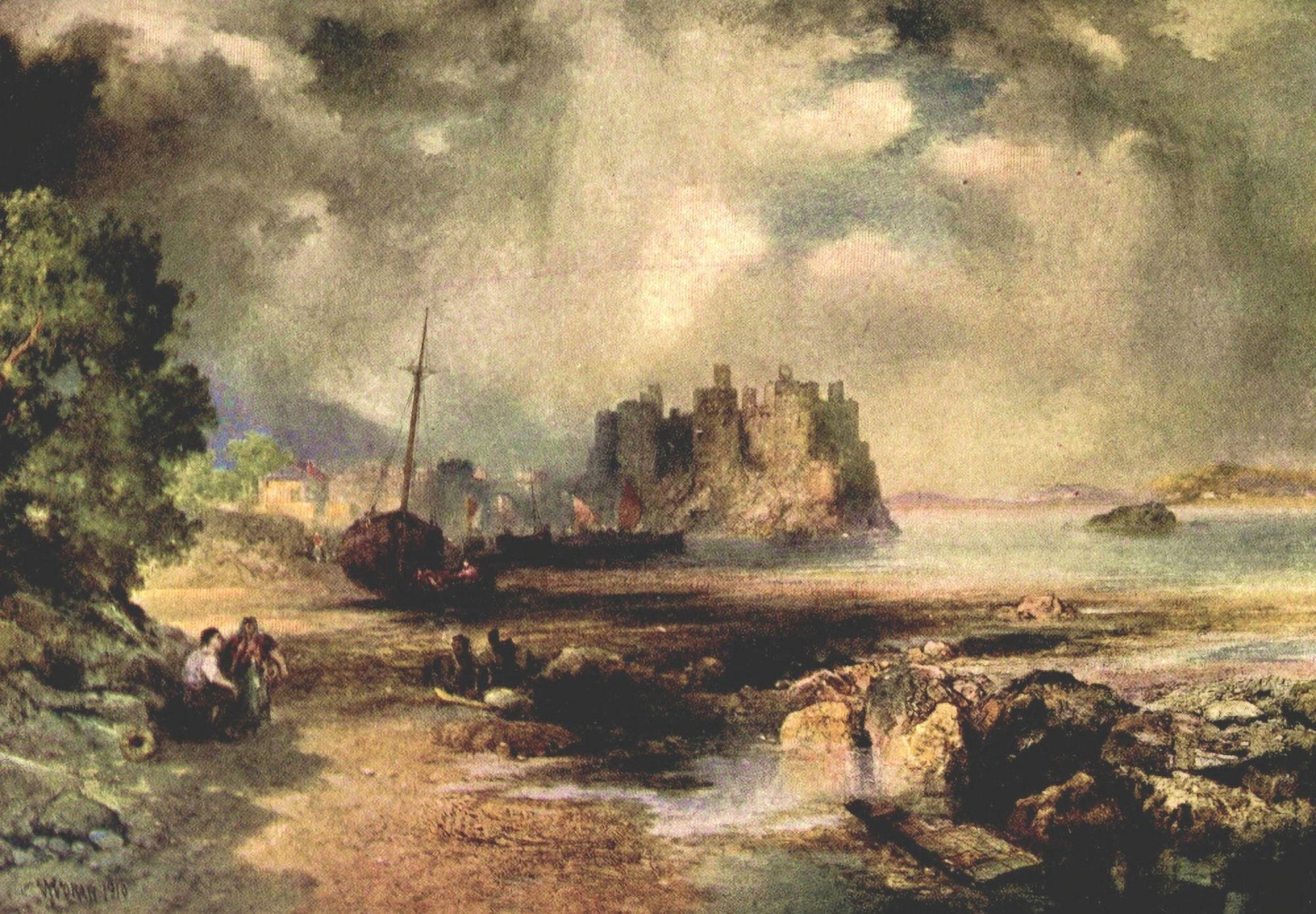 On Old-world Highways 1914 Conway Castle Canvas Art - Thomas Moran (18 x 24)