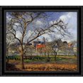 thumbnail image 1 of On Orchard in Pontoise in Winter 32x28 Large Black Ornate Wood Framed Canvas Art by Camille Pissarro, 1 of 2