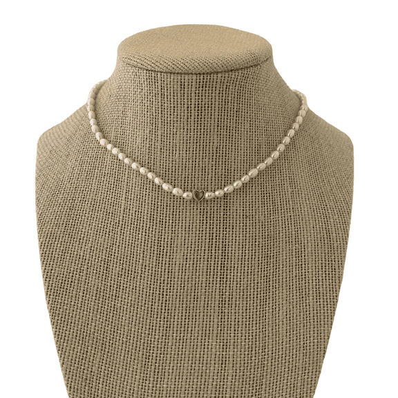On Pointe Pearl Necklace white/gold